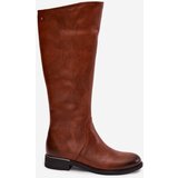 Zazoo Leather Women's Boots Flat Heel Insulated | Shoptok.si