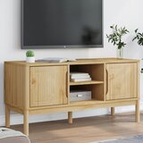 vidaXL TV omarica FLORO voščeno rjava 114x43x55 cm trdna borovina Cene