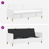 SOFA s pohranom Bijela 192 x 78 x 87 cm Poliester | shoptok.hr