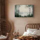 Slika - Retro Landscape Grove Trees and Pond in Patinated Shades of Green 90x60 Akustična | shoptok.hr