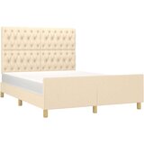  Okvir za krevet s uzglavljem krem 140x190 cm od tkanine | shoptok.hr