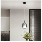  Ondaluce - Visilica na sajli THELMA 1xE27/15W/230V Ø 19,5 cm crna/dimljeno-siva | Eponuda.com