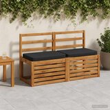  Jastučići za klupe - 2 dijela VUGHT 2 pcs 100% poliester Crna | shoptok.hr