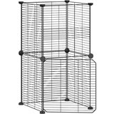  Kavez za ljubimce s 8 panela i vratima crni 35 x 35 cm čelični | shoptok.hr