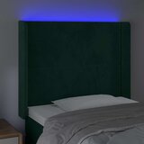  LED uzglavlje tamnozeleno 93x16x118/128 cm baršunasto | shoptok.hr