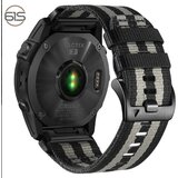INF Hitro snemljiv najlonski pašček za uro Garmin Fenix 5X 6X 7X Tactix 7 Pro Black + light gray 22 mm, (21730069) | Shoptok.si