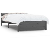 Furnova Posteljni okvir siv iz trdnega lesa 75x190 cm, (21935129) | Shoptok.si