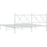  Metalni okvir za krevet s uzglavljem bijeli 180x200 cm | shoptok.hr