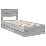  Krevetna konstrukcija Siva Sonoma 75 x 190 cm Inženjersko Drvo | shoptok.hr