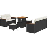  Sjedeća garnitura za vrt 10 kom. 7-Broj sjedala Crna i Krema 179 x 179 x 85 cm | Shoptok.si