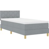 vidaXL Postelja z vzmetnico svetlo siva 90x200 cm | Shoptok.si