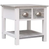 The Living Store Stranska mizica siva 40x40x40 cm les pavlovnije - Stranska Mizica, (21575122) | Shoptok.si