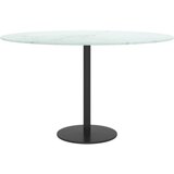 Stolna ploča bijela Ø 70 x 0,8 cm staklena s mramornim uzorkom | Eponuda.com