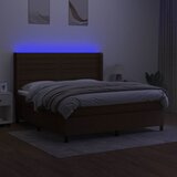  box spring s madracem LED tamnosmeđi 180x200 cm tkanina | shoptok.hr