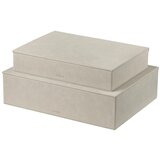 Blomus Bež škatle za shranjevanje v kompletu 2 ks s pokrovom/dekorativne iz imitacije usnja 40x30x11 cm Sahla – | Shoptok.si
