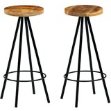  Barske stolice od masivnog drva manga 2 kom | shoptok.hr