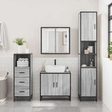  3-dijelni set kupaonskog namještaja siva boja hrasta drveni | shoptok.hr