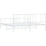 vidaXL Metalni okvir kreveta uzglavlje i podnožje bijeli 183x213 cm | shoptok.hr