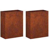  Vrtna saksija 2 kom. Rđa 40 x 20 x 40 cm Otporni čelik - Otporni čelik 40 x 20 x 40 cm 2 | shoptok.hr