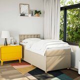  Krevet s oprugama i madracem krem 100 x 200 cm od tkanine | shoptok.hr