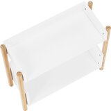 Kondela Stojalo z dvema policama, naravni bambus / belo, BALTIKA TIP 1 | Shoptok.si