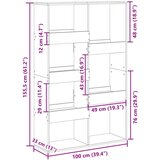vidaXL Knjižna omara črna 100x33x155,5 cm inženirski les | Shoptok.si