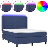  box spring s madracem LED plavi 140x200 cm od tkanine | shoptok.hr
