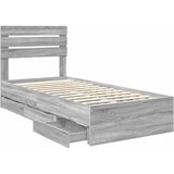  Krevetna konstrukcija Siva Sonoma 90 x 200 cm Inženjersko Drvo | shoptok.hr