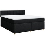 vidaXL Krevet s oprugama i madracem crni 180x200 cm od tkanine | shoptok.hr