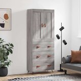 vidaXL Visoka komoda siva sonoma 69,5x34x180 cm inženirski les | Shoptok.si