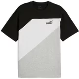 Puma Funkcionalna majica 'Power' pegasto siva / črna / bela