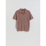 Reserved Polo džemper od strukturirane tkanine - pastelnoružičasto | shoptok.hr