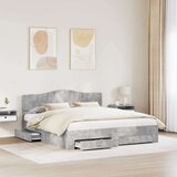  Konstrukcija postelje z vzglavjem Betonsko siva 200 x 200 cm, (5000102423) | Shoptok.si