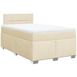 vidaXL Box spring postelja z vzmetnico krem 120x190 cm blago, (21307950) | Shoptok.si
