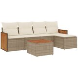  6-dijelni set vrtnih sofa s jastucima bež od poliratana | shoptok.hr