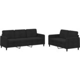  2-dijelni set sofa s jastucima crni baršunasti | shoptok.hr