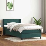Box spring postelja z vzmetnico temno zelena 80x220 cm žamet, (21792628) | Shoptok.si