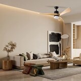  ZEVENTI - LED plafonski ventilator NATURITO LED/18W/230V Wi-Fi Tuya crna/hrast + daljinski upravljač | Eponuda.com