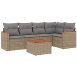  6-dijelni set vrtnih sofa s jastucima bež od poliratana | shoptok.hr