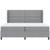  Krevet s opruga kutije Svjetlosiva 200 x 200 cm tkanina Slike