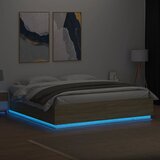  Okvir za krevet s LED svjetlima boja hrasta 200 x 200 cm drveni | shoptok.hr