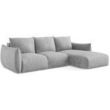 Makamii Svijetlo siva sklopiva kutna garnitura od šenila (s desnim kutom/s ležaljkom) Leila – | shoptok.hr