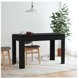  Blagovaonski stol crni 120 x 60 x 76 cm od iverice | shoptok.hr