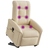 Maison Chic Električni masažni naslanjač - Relax naslanjač s funkcijo vstajanja krem, (22042607) Cene