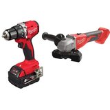 Milwaukee set aku bušilica-odvijač 18V 5Ah M18 BLPDRC-502C + aku brusilica 18V 125mm M18 BLSAG125X-0