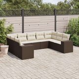 vidaXL 9-dijelni set vrtnih sofa s jastucima poliratan smeđi | shoptok.hr