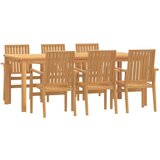vidaXL 7-dijelni vrtni blagovaonski set od masivne tikovine | shoptok.hr