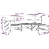  Vrtna sedežna garnitura 4-delna bela trdna borovina, (21146139) | Shoptok.si