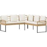  Sjedeća garnitura za vrt 2 pcs Prirodna Poli Rattan Čelik | shoptok.hr