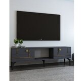 Hanah home TV polica Madera Anthracite Gold